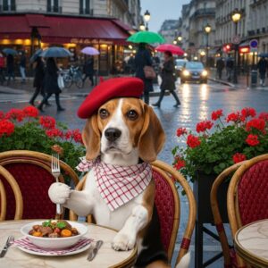 Italian Dog Enjoying Dinner