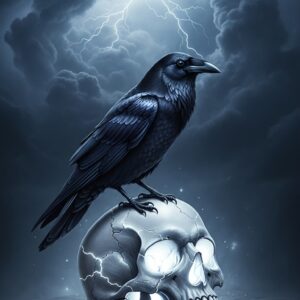 Raven on the Skull in the Clouds